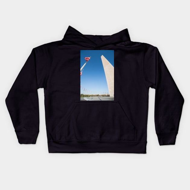 Washington Monument tall obelisk in National Mall Washington DC Kids Hoodie by brians101